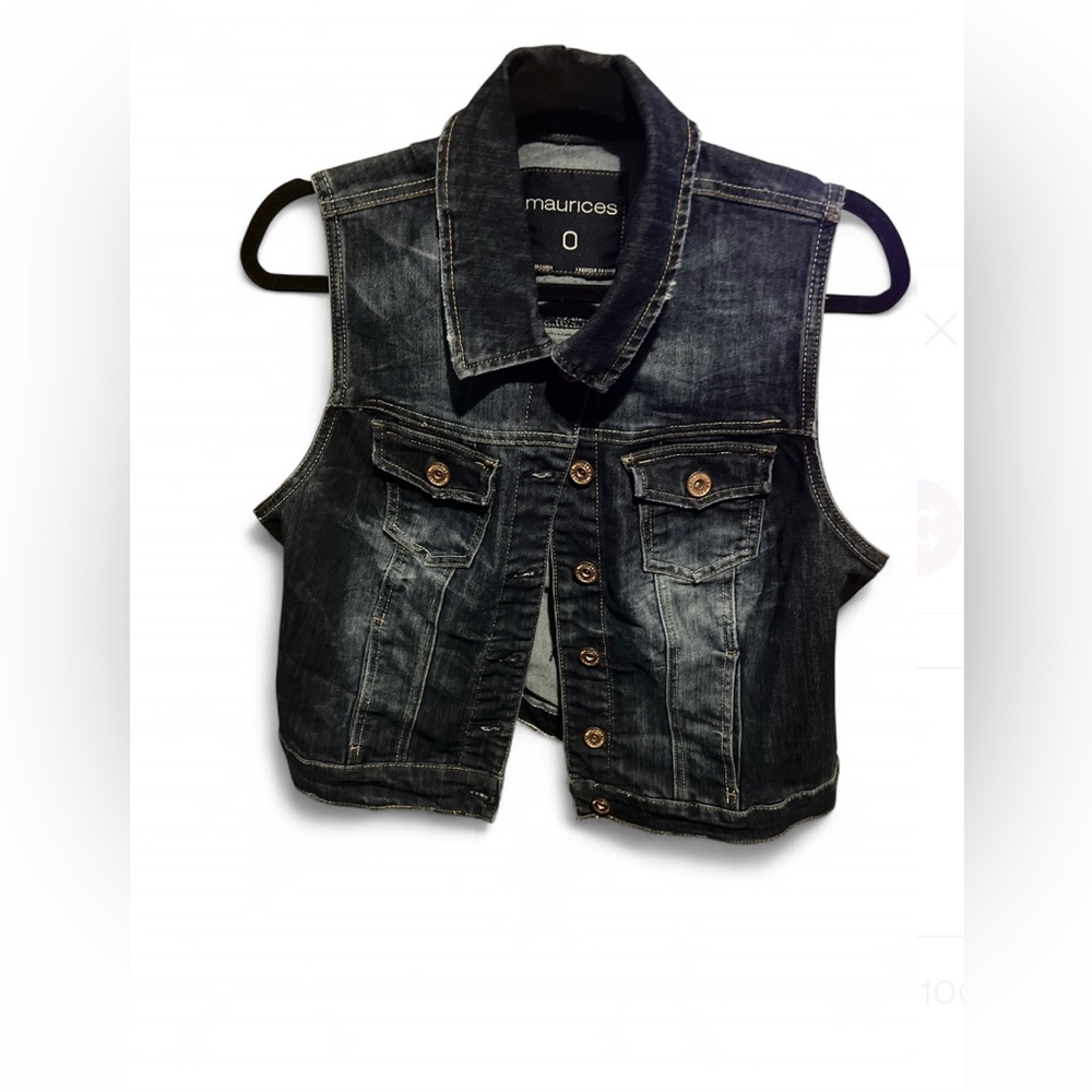 Maurices Dark Blue Denim Vest